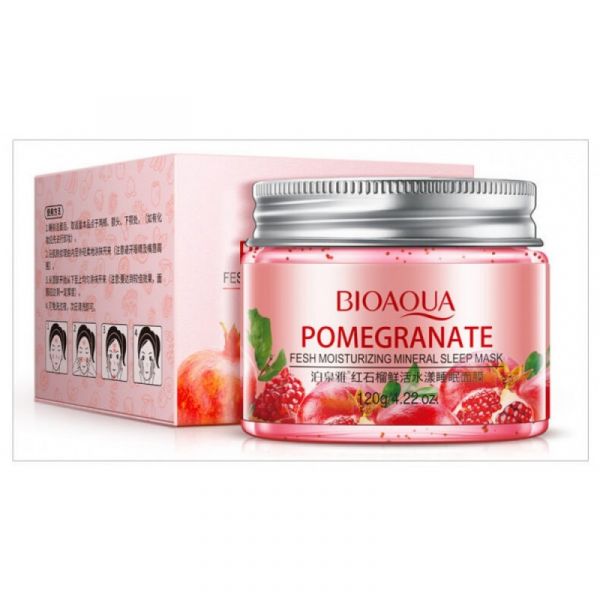 LEAVE-ON MINERAL NIGHT MASK “BIOAQUA” WITH POMEGRANATE EXTRACT AND HYALURONIC ACID